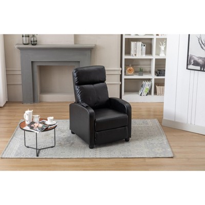 Electric Recliner for the Elderly with Massage Therapy and Heat, Simple Pushback, Power Chair& Small Sofa Suitable for Living Room & Bed Room Black PU