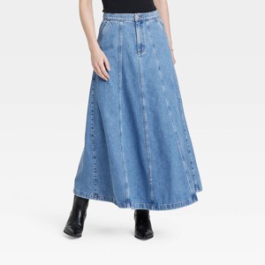 Women's Denim Circle Maxi Skirt - Universal Thread™ Medium Wash - 1 of 3