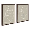(Set of 2) 18" x 24" Sylvie Beige Going in Circles Framed Wall Canvas Set by Teju Reval - Kate & Laurel All Things Decor - 2 of 4