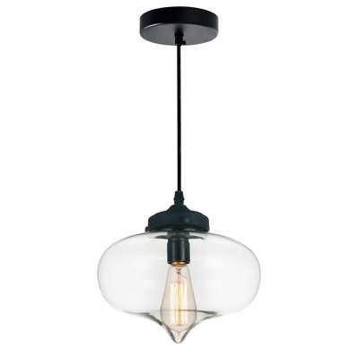 CWI Lighting Glass 1 Light Down Mini Pendant With Clear Finish