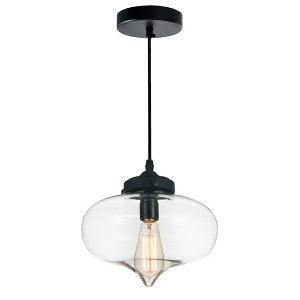 CWI Lighting Glass 1 Light Down Mini Pendant With Clear Finish - 1 of 3