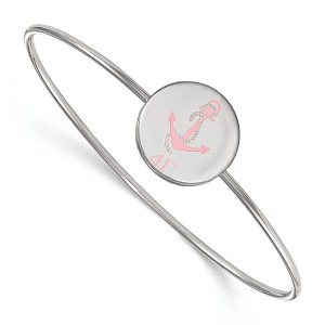 Black Bow Jewelry Sterling Silver Delta Gamma Greek Life Bangle Bracelet 7 Inch - 1 of 3