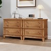 PAGED Nightstand with 3 Storage Drawers, Wooden Side Table with Handles, Country Style Bedside Cabinet for Bedroom, Living Room - 2 of 4
