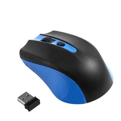 Insten Ergonomic USB 2.4G Wireless Mouse with 4 Buttons Compatible with Laptop, PC, Computer, MacBook Pro/Air & Gaming, Blue