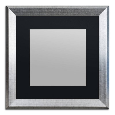 Trademark Fine Art 16"x16" Heavy Duty Silver Frame with Black Mat