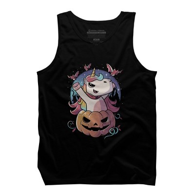 Men's Design By Humans Spooky Unicorn Funny Cute Magic Halloween By EduEly Tank Top