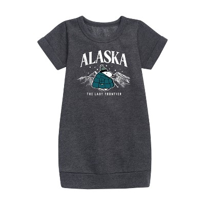 - Peanuts - Snoopy Alaska Last Frontier Graphic Short Sleeve Fleece Dress
