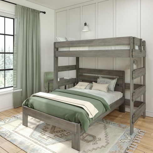 Max & Lily Farmhouse Twin Over Full L-shaped Bunk Bed With Desk ...