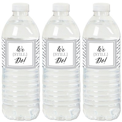 Big Dot of Happiness We Still Do - Wedding Anniversary - Anniversary Party Water Bottle Sticker Labels - Set of 20