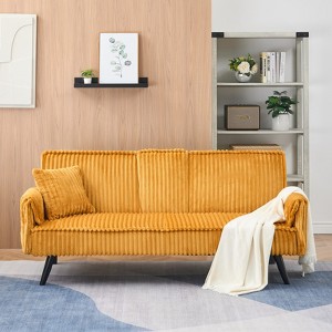 SKRAN Sofa Bed, Adjustable Couch Bed with with The Retractable Cup Holder and Adjustable Back, 3 Angles, Small Couch for Bedroom, Living Room - 1 of 4