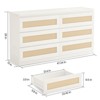 Modern Rattan 6-Drawer Dresser for Small Spaces, Slim Wooden Chest of Drawers, Farmhouse Wood Closet Dresser for Entryway, Apartments, Easy Assemble - 2 of 4