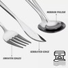 DOMETOUR 24Pcs Flatware for 6 People, Stainless Steel Cutlery Utensil Kitchen Silver - 3 of 4