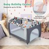 Infans 4 in 1 Baby Playard Portable Infant Nursery Center w/ Zippered Door Blue - 3 of 4