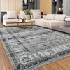 Machine Washable Rug with Non-Slip Backing Stain-Resistant Oriental Medallion Accent Rugs for Living Room Dining Room Bedroom Office Playroom - 2 of 4