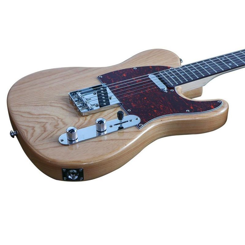Monoprice Retro DLX Plus Solid Ash Electric Guitar - Natural, With Gig Bag, Ash Body, Maple Neck, Professionally Set-up in the US - Indio Series, 5 of 7