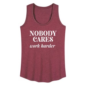 Women's - Instant Message - Nobody Cares Graphic Racerback Tank - 1 of 4