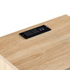 Kumasinova 22"Rattan End Table with Storage&Solid Wood Legs,Optional Charging Station,Versatile Nightstand Sofa Side Table for Living Room&Bedroom - 4 of 4