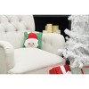 C&F Home Christmas Peek-A-Boo Santa on Green Background Small Petite Accent Hooked Throw Pillow, 8" x 8" - 3 of 4