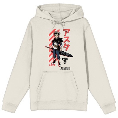 Black Clover Asta, Katakana, and Title Logo Adult Sand Graphic Hoodie