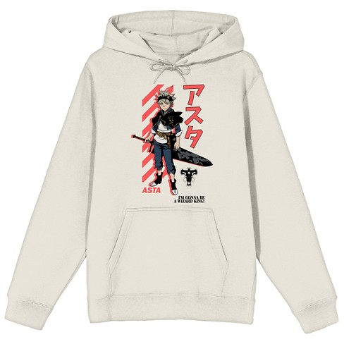 Black Clover Asta Katakana and Title Logo Adult Sand Graphic Hoodie Small