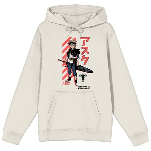 Black Clover Asta, Katakana, and Title Logo Adult Sand Graphic Hoodie-XXL