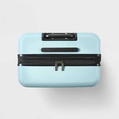 Hardside Large Checked Suitcase Muddy Aqua - Open Story