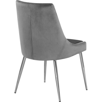 Modern Gray Velvet Upholstered Armless Side Chair