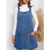 Women's Sleeveless Casual Denim Dress Crewneck Vintage Loose Jean Overall Dress with Pockets - 2 of 4