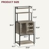 Wine Bar Rack Cabinet, Freestanding Wine Cabinet with Glass Rack Wine Bottle Holders, Industrial Bakers Rack - 2 of 4
