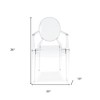 HomeRoots Clear Acrylic King Louis Back Dining Arm Chair - 3 of 4