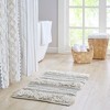 Boho Style Stripe Cotton Indoor Bath Rug, Woven Texture Machine Washable Heavy Shaggy Touch Bath Rug - 3 of 4