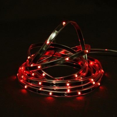 Northlight 18' Red LED Outdoor Christmas Linear Tape Lighting - Black Finish