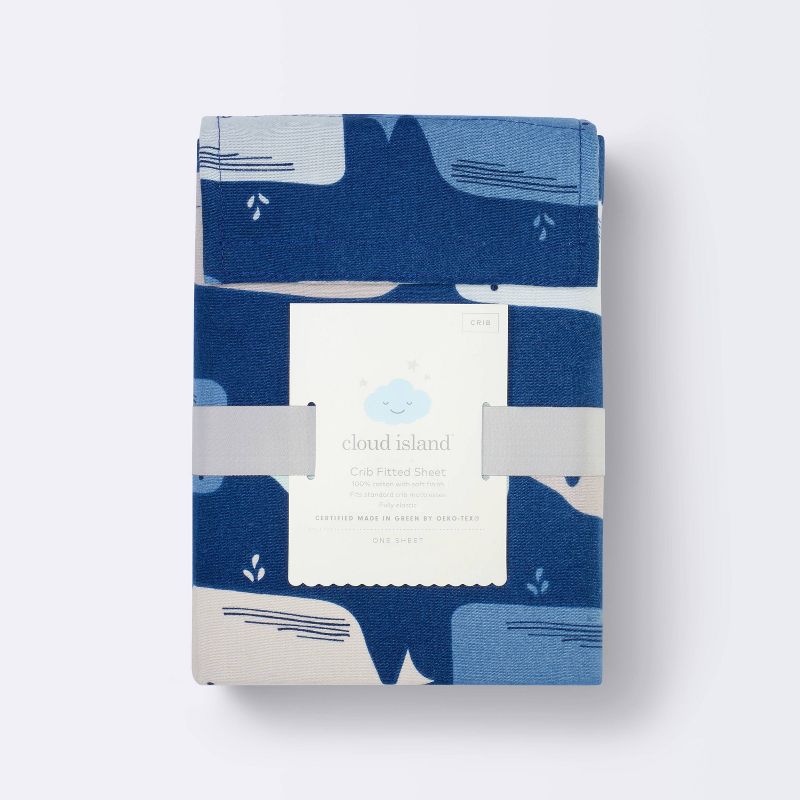 Fitted Crib Sheet Whales - Cloud Island&#8482; Navy, 5 of 6