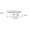 HomeRoots 32" Clear White and Silver Glass And Metal Round Abstract Coffee Table - 3 of 4