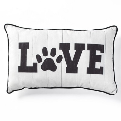 Lakeside Pet Lover Decorative Throw 20" x 12" Pillow with Paw Print Letter O