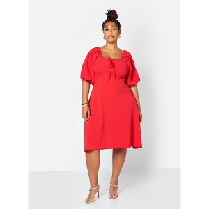 Rebdolls Women's Mia Peasant Style A Line Midi Dress - 1 of 4
