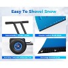 30"Heavy Duty Wheeled Snow Shovel,Adjustable Metal Snow Pusher with 5-Position Handle & Multi-Angle Carbon Steel Blade - 2 of 4