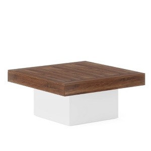 NicBex 35.43" W Square Wood Coffee Table Center Dining Table with LED Lights for Living Room - 1 of 4