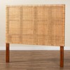 bali & pari Queen Size Lesia Rattan and Mahogany Wood Headboard Light Honey/Red Teak - 3 of 4