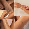 BRINJOY 6-Piece 14K Gold Plated Stackable Bracelet Set - Waterproof Thin Cuban Paperclip Chain Jewelry for Women, Elegant Gift Set - 3 of 4