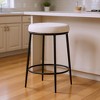 HomeRoots 26" White and Black Fabric and Metal Backless Counter Height Bar Chair - 2 of 4