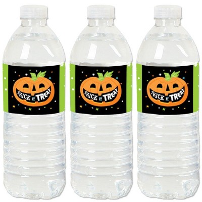 Big Dot of Happiness Jack-O'-Lantern Halloween - Kids Halloween Party Water Bottle Sticker Labels - Set of 20