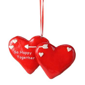 Roman 4.25" So Happy Together Lovers Christmas Ornament - Red