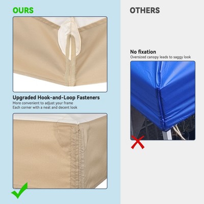 Yescom 8x8 Ft Beige and White 2-Tier Gazebo Top Replacement