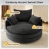 Whisen Corduroy Swivel Round Sofa Chair with Dual-layer Cushion Design and 3 Removable Pillows - 4 of 4