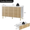 Modern 5/6 Drawer Dresser, Stylish Wood Chest with Gold Handles, Large Storage Drawers, Elegant Organizer for Bedroom, Living Room, Entryway - 2 of 4