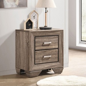 PAGED Nightstand Modern Side Table with 2 Storage Drawers and Open Shelf, Bedside Cabinet for Bedroom, Living Room - 1 of 4