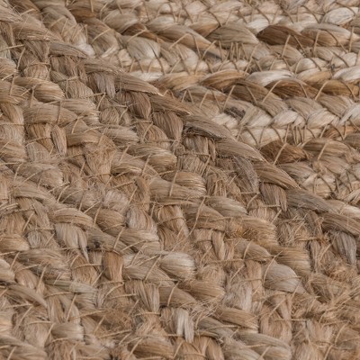 Maxax Jute Hand Braided Zigzag Stitch Natural Fibers Farmhouse Style Area Rug For Dining Room Living Room Kitchen, Off White/Natural
