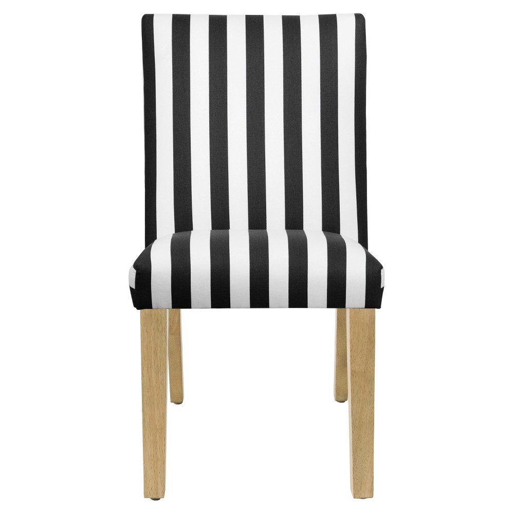 Photos - Dining Table Skyline Furniture Parsons Dining Chair Canopy Stripe Black/White: Upholstered, Wood Legs, Armless Canopy Stripe Black And Wh