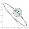 Black Bow Jewelry Sterling Silver Zeta Tau Alpha Greek Life Bangle Bracelet 6 Inch - 2 of 3